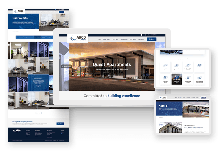 Kinmaltinvaga created the website for construction company ARCO to present their services